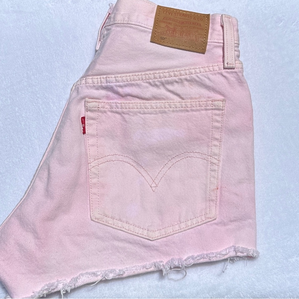 Levi's Light Pink Denim Cutoff Shorts
